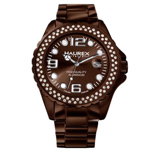 Reloj de mujer Haurex Italia XK374DMM Ink Stones Brown Aluminum Crystal con fecha - Image 1