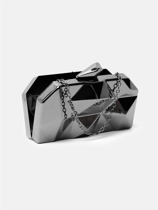 Where's That From Womens Melanie Geometric Pattern Clutch Bag In Black