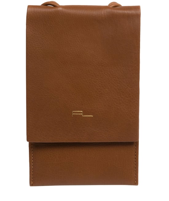 'Rina' Chestnut Nappa Leather Cross Body Phone Bag