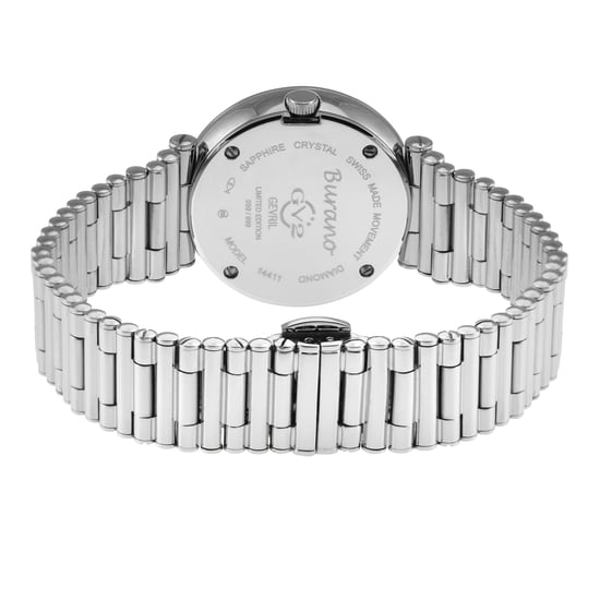 Reloj de mujer Burano Quartz suizo con esfera de MOP, pulsera de acero inoxidable y diamantes. - Image 3