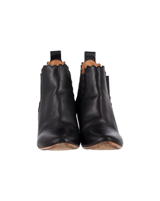 Chloé Scalloped Chelsea Boots in Black Leather - Image 2