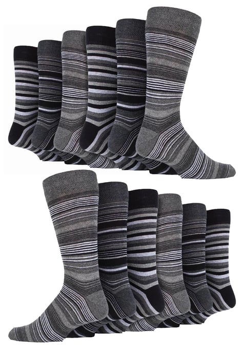 12 Pares Multipack Calcetines de Algodón a Rayas de Colores para Hombre - Buenos Aires - Image 1