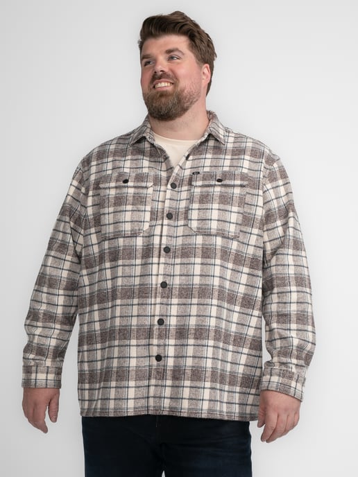 Petrol Industries - Plus Size Checked Shirt Southeast Men - Ecru - Image 3