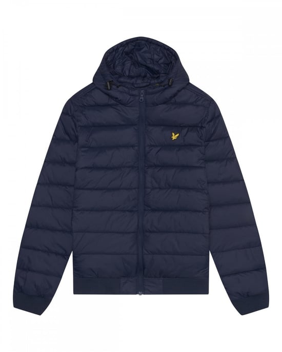 Chaqueta acolchada acolchada en azul marino oscuro con la marca Lyle & Scott - Image 5