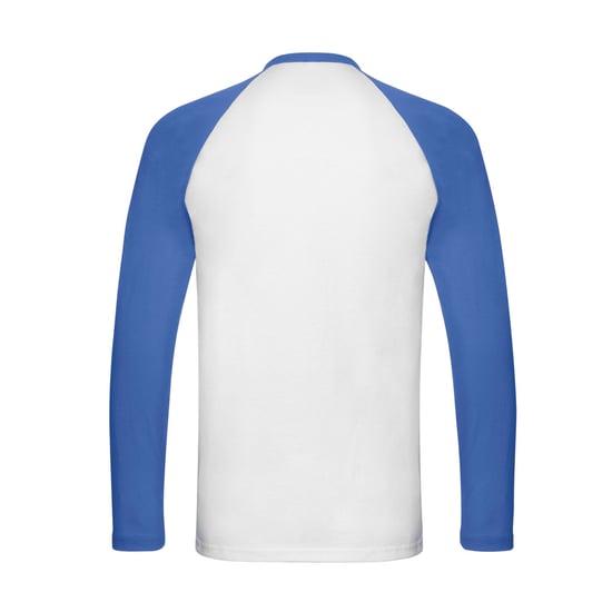 Fruit of the Loom Mens Baseball Long-Sleeved T-Shirt (White/Royal Blue) - Image 2