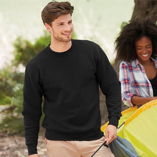 Fruit Of The Loom Unisex Premium 70/30 Set-In Sweatshirt (Black) - Image 2
