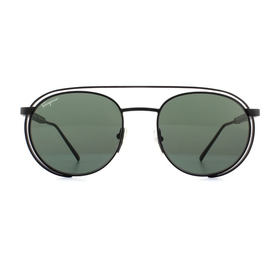 Salvatore Ferragamo Sunglasses SF169S 002 Matte Black Dark Grey Green