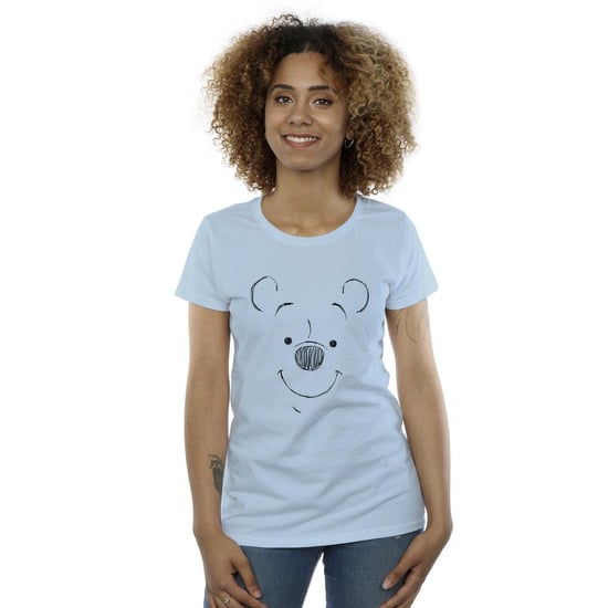 Disney Womens/Ladies Winnie The Pooh Winnie The Pooh Face Cotton T-Shirt (Baby Blue)