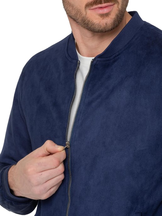 Enzo Milano Chaqueta bomber de ante para hombre - Image 4