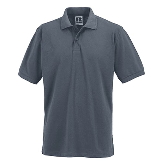 Russell Mens Ripple Collar & Cuff Short Sleeve Polo Shirt (Convoy Grey) - Image 2