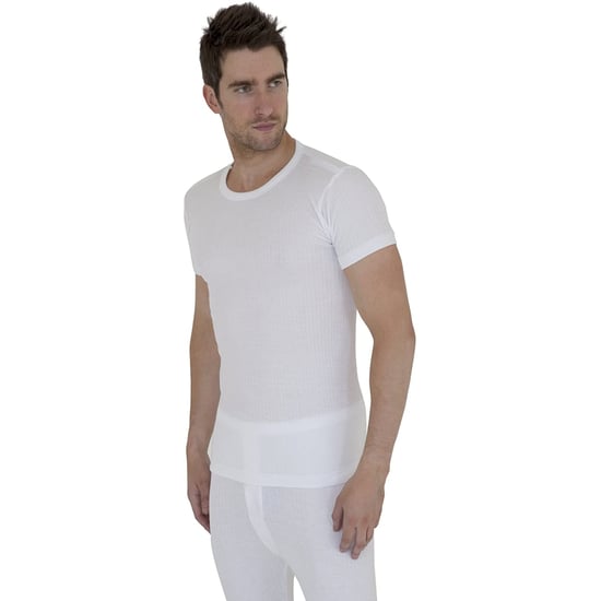 FLOSO Mens Thermal Underwear Short Sleeve Vest Top (Viscose Premium Range) (White) - Image 2