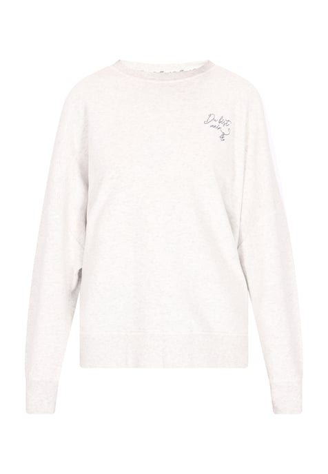 Dreimaster Sweatshirt women wool white melange - Image 1