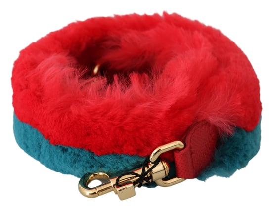 Correa de hombro de cuero de piel de conejo roja y azul para mujer de Dolce & Gabbana - Image 1
