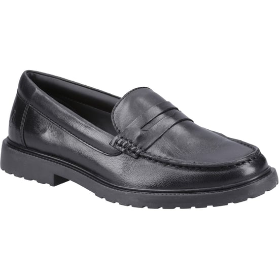 Hush Puppies Verity Slip On Leather Women's Black Loafers - Image 1