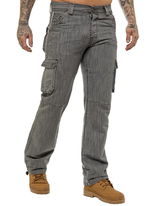 Enzo | Vaqueros Cargo Combat para Hombre - Gris - Image 3