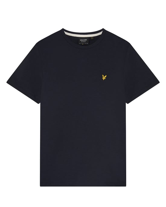 Camiseta flameada lisa en azul marino oscuro de Lyle & Scott - Image 5