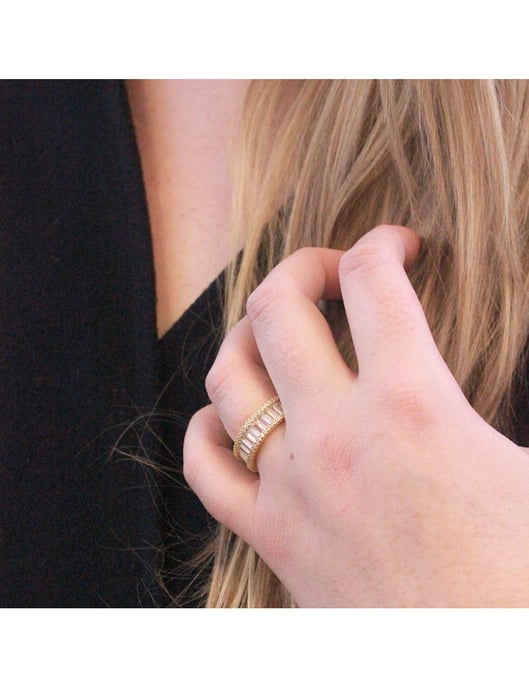 Anillo Glamour Lock - Oro y Cristal - Image 6