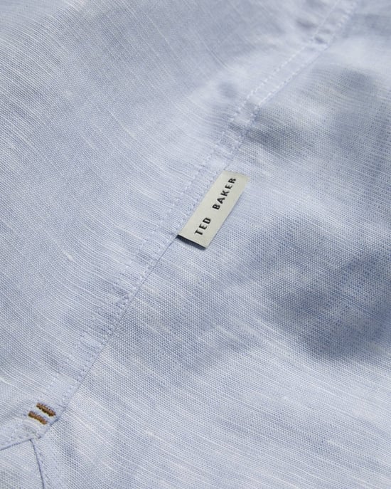 Camisa de manga corta de lino para hombre Ted Baker Palomas - Image 5