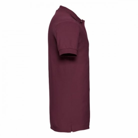 Russell Mens Stretch Short Sleeve Polo Shirt (Burgundy) - Image 3
