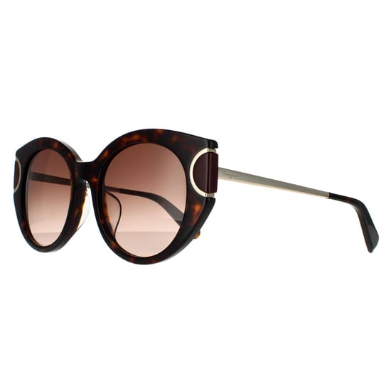 Gafas de sol de mujer estilo cat eye de tortuga marrón con degradado de Salvatore Ferragamo - Image 2