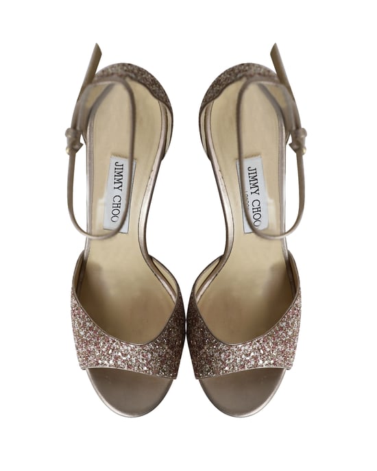 Jimmy Choo Platform Sandals in Pink Glitter - Image 5