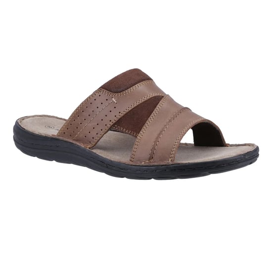 Hush Puppies Mens Archer Leather Mule Sandals (Tan) - Image 4