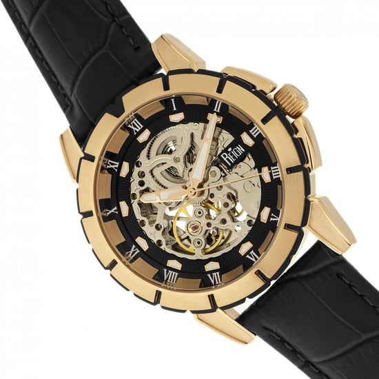 Reloj Automático Esqueleto con Correa de Cuero Reign Philippe - Image 3