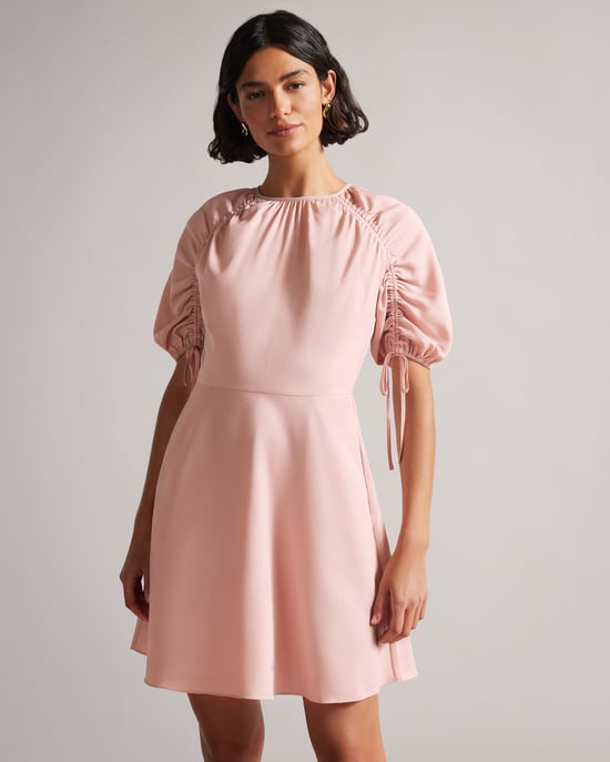 Ted Baker Dionnee Short Sleeve Mini Dress, Dusky Pink