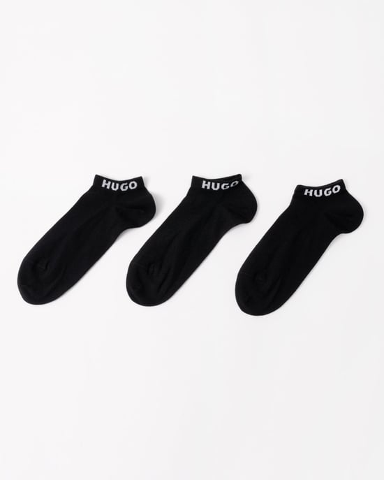 HUGO 3 Pack Mens Combed Cotton Ankle Length Socks - Image 1