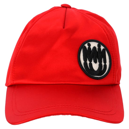 Miu Miu Logo Patch Baseball Cap in Red Canvas - Image 1