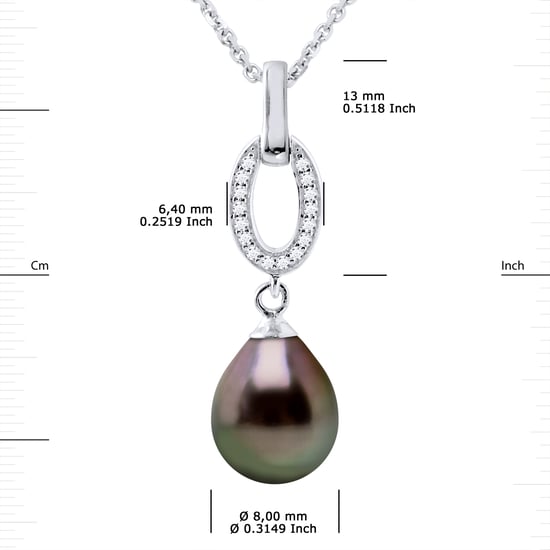 DIADEMA - Necklace - Tahitian Pearl - Silver
