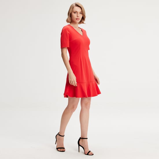Minimalist trapeze jersey dress - Image 2