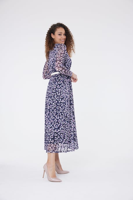 Stella Leopard Print Dress - Lilac