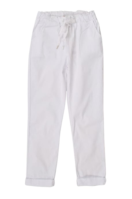 Tie Front Cotton Roll Hem Trousers - Image 1