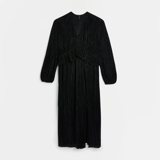 River Island Womens Midi Dress Black Long Sleeve