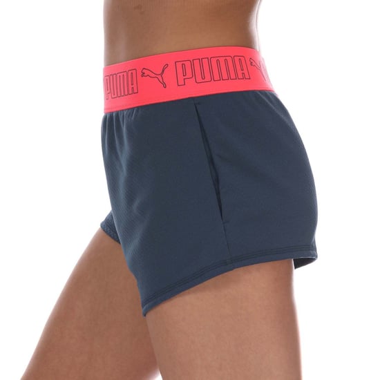 Women's Puma Elastic 3 Inch Training Shorts in Dark Blue