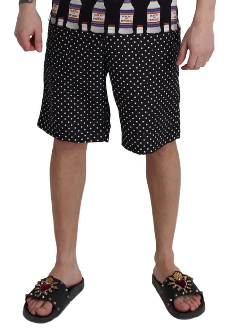 Shorts de baño para hombre Dolce & Gabbana con estampado de lunares negros - Image 4