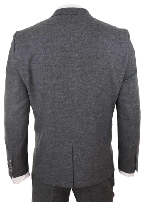 Traje retro vintage de tweed de lana gris de 3 piezas para hombre - Image 6