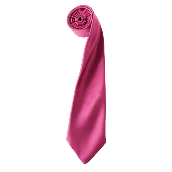 Premier Unisex Adult Colours Satin Tie (Hot Pink) - Image 1
