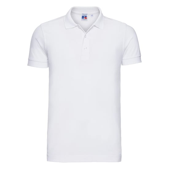 Russell Mens Stretch Short Sleeve Polo Shirt (White) - Image 1