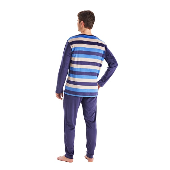 Men's long-sleeved round-neck velvet pajamas MU3