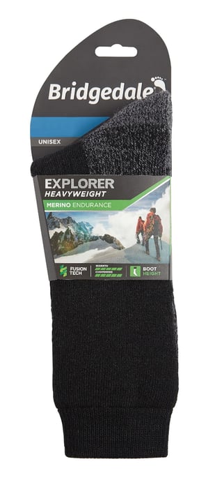 Bridgedale - Calcetines altos de lana merino para hombre - Negro - Image 2