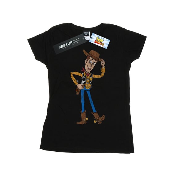 Disney Womens/Ladies Toy Story 4 Sheriff Woody Pose Cotton T-Shirt (Black)