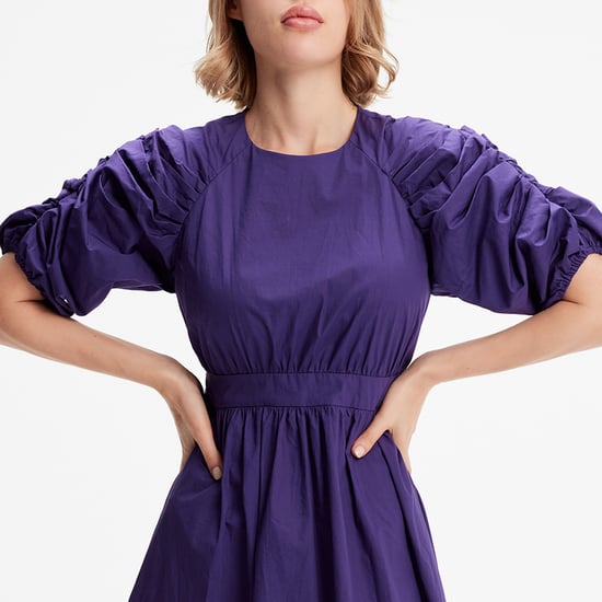 Trapeze Dress With Puffed Sleeves
