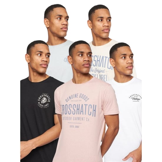 Crosshatch Mens Fermal T-Shirt (Pack of 5) (Multicoloured) - Image 1