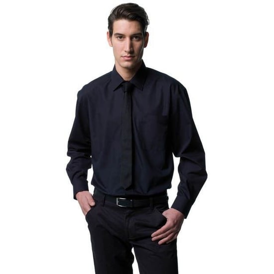 Russell Collection Mens Long Sleeve Shirt (Black) - Image 2