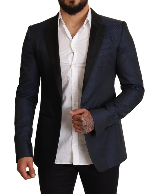 Chaqueta Blazer MARTINI Slim Fit de Lana Azul para Hombre de Dolce & Gabbana - Image 5