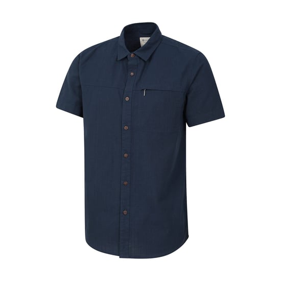 Mountain Warehouse Mens Coconut Slub Short-Sleeved Shirt (Dark Blue) - Image 5