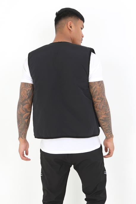 Black 'Whiskey' Utility Style Padded Vest