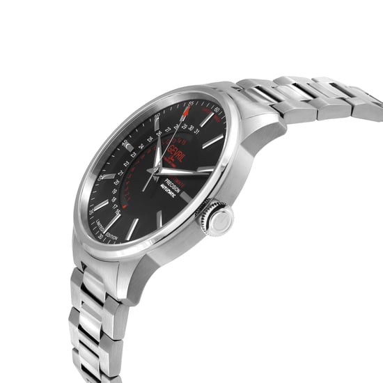 Gevril Hombre Guggenheim Automático 316L Acero Inoxidable Esfera Negra, Pulsera de Acero Inoxidable 316L Satinada y Pulida. - Image 3